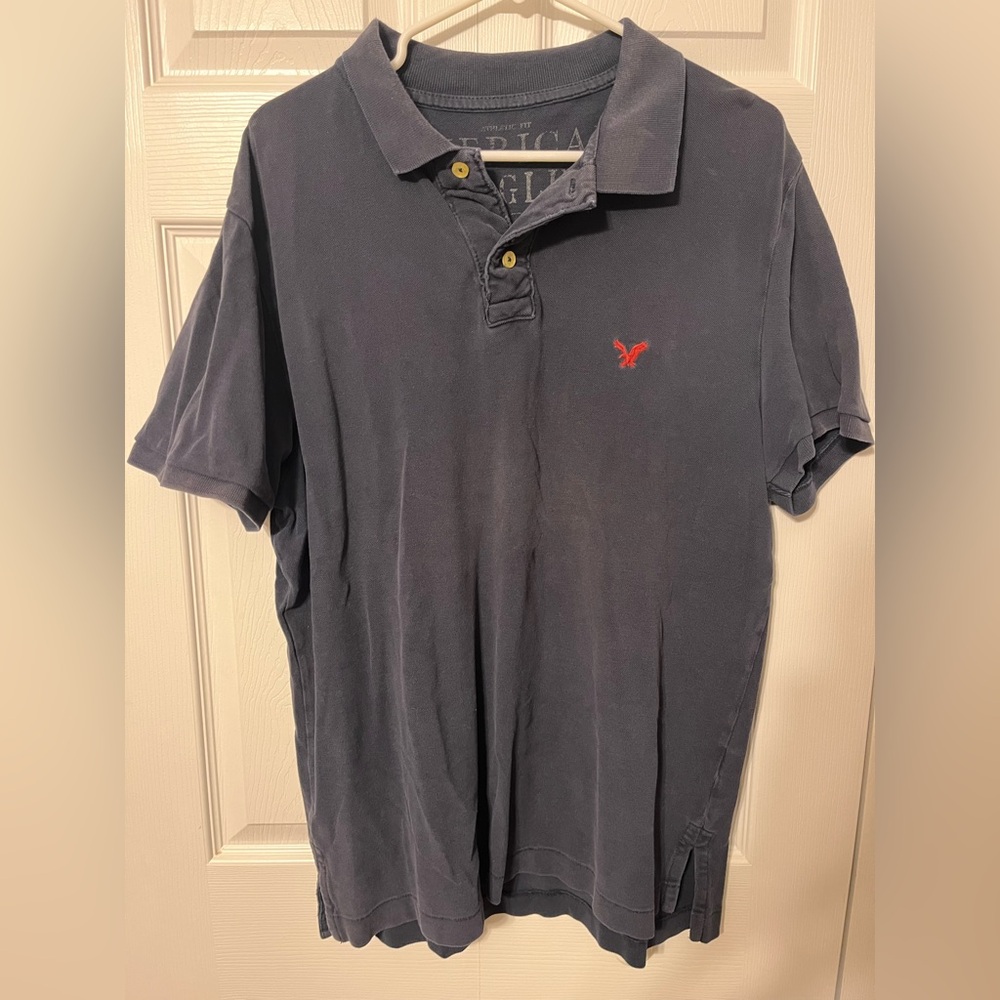 American Eagle Outfitters Dark Blue Polo Shirt
